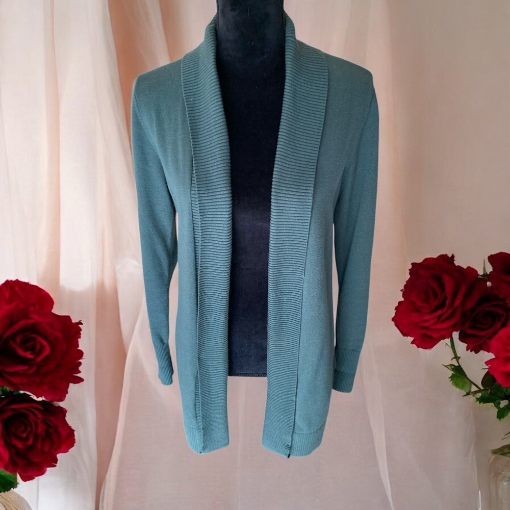 Lands End Green Longer Length Sweater